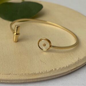 Handmade Adjustable Mustard Seed Gold Bangle Bracelet